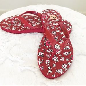 Coach Abigail - Red Floral Flip Flops